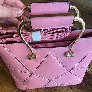 Brand new Pink cross body purse rose gold handles
